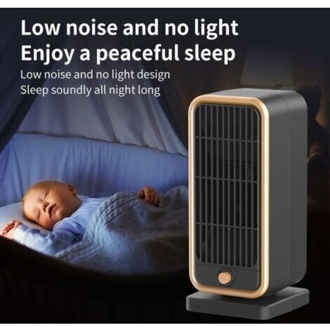 Termoventilatore da bagno. Termoventilatore in ceramica da 500 W. Riscaldatore elettrico - Nero