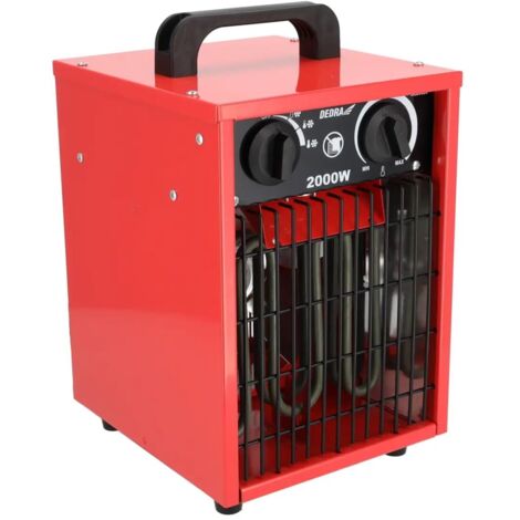 Termoventilatore elettrico DEDRA DED9920-1000W / 2000W Termostato Protezione da surriscaldamento 3 modalità di funzionamento regolazione della temperatura, ventola assiale, alloggiamento in metallo