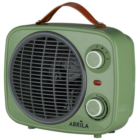 Termoventilatore fuoco 2000w verde/grigio 2potencias 3funzioni termostato reg.safe,maniglia 25,5x25,5x13cm