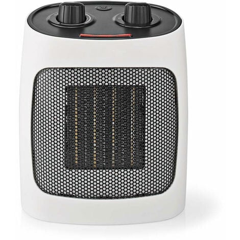 De'longhi termoventilatore in ceramica hfx60c20 de'longhi, 2 livelli, 2000w  nero/bianco