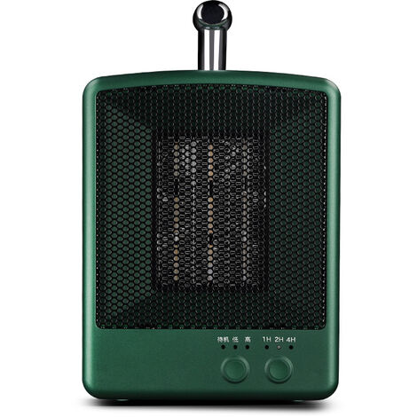 Termoventilatore, piccolo riscaldatore elettrico portatile, termoventilatore da bagno, con telecomando, 220 V, verde