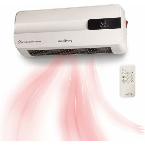 TERMOVENTILATORE DA PARETE ZEPHIR 2000W CERAMICO DESIGN 1000W-2000W TIMER 8  ORE CON TELECOMANDO