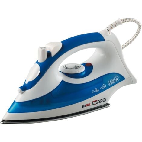 TERMOZETA FERRO INOX 1600/2000W SERBATOIO 200 ML VAPORE REGOLABILE AUTOPULIZIA COLORI ASSORTITI