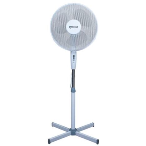 Termozeta TZWZ01N - Ventilatore a piantana, altezza 120cm, 3 velocita', oscillazione automatica e inclinazione regolabile, potenza 50W, rumorosita' 53,5dB, Bianco