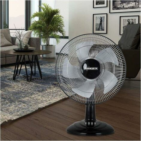 Ventilador De Pie Reforzado Negro 5 Aspas Aluminio Giro 360 FABRILAMP