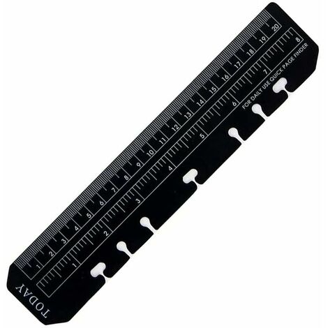 Ternel,Règle A5 en plastique noir pour carnet de notes rechargeable à 6 anneaux, journal organisateur, carnet de notes
