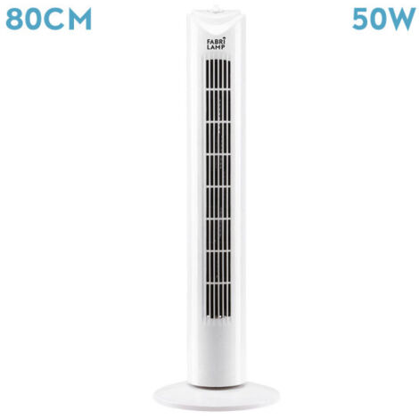 Tero White Turmventilator 50 W oszillierend mit Timer