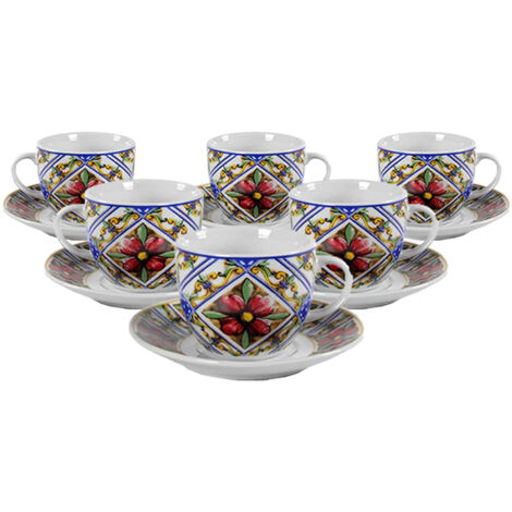 TERRA E SOLE SET DA 6 TAZZINE CON PIATTINO DA 80 ML