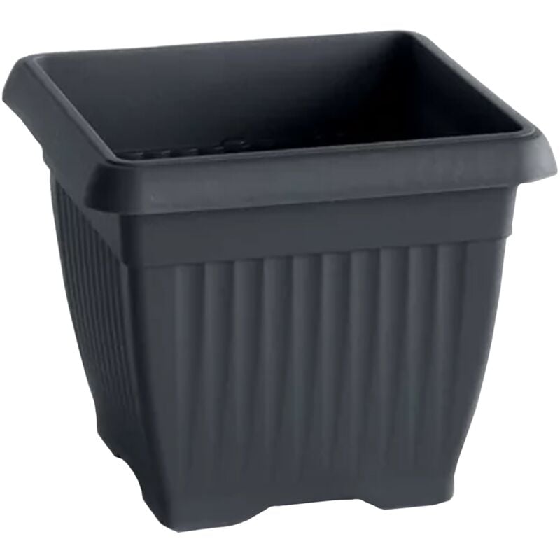 Pot de fleur carré Terra 15x15x13 cm en plastique Anthracite - Prosperplast
