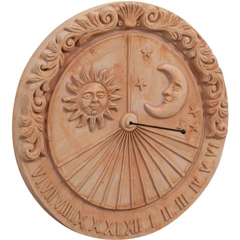 BISCOTTINI Terracotta wall sundial Solar sundial to hang Made in Italy handmade Garden decoration Anti-frost Solar clock