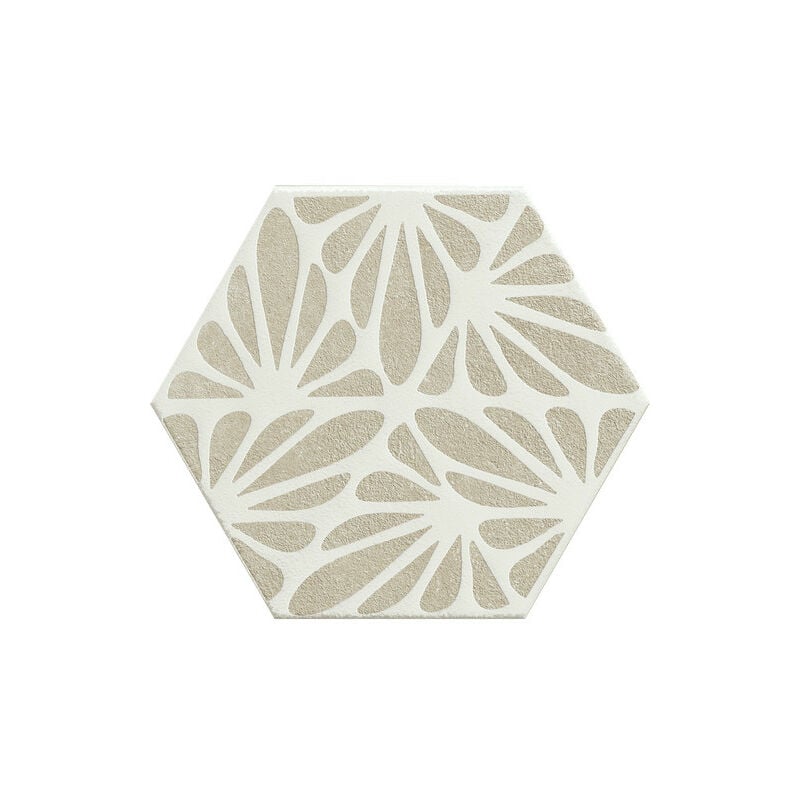 Carrelage sol / mur hexagonal effet ciment 25x21,6 cm terracreta Cesello Argilla (vendu par boite de 1.18m2)