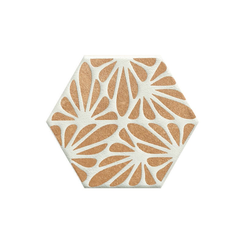 Carrelage sol / mur hexagonal effet ciment 25x21,6 cm terracreta Cesello Chamotte (vendu par boite de 1.18m2)