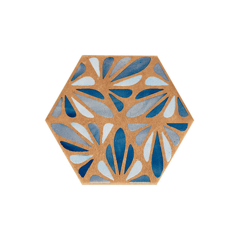 Carrelage sol / mur hexagonal effet ciment 25x21,6 cm TERRACRETA Dipinto Chamotte (vendu par boite de 1.18m2)