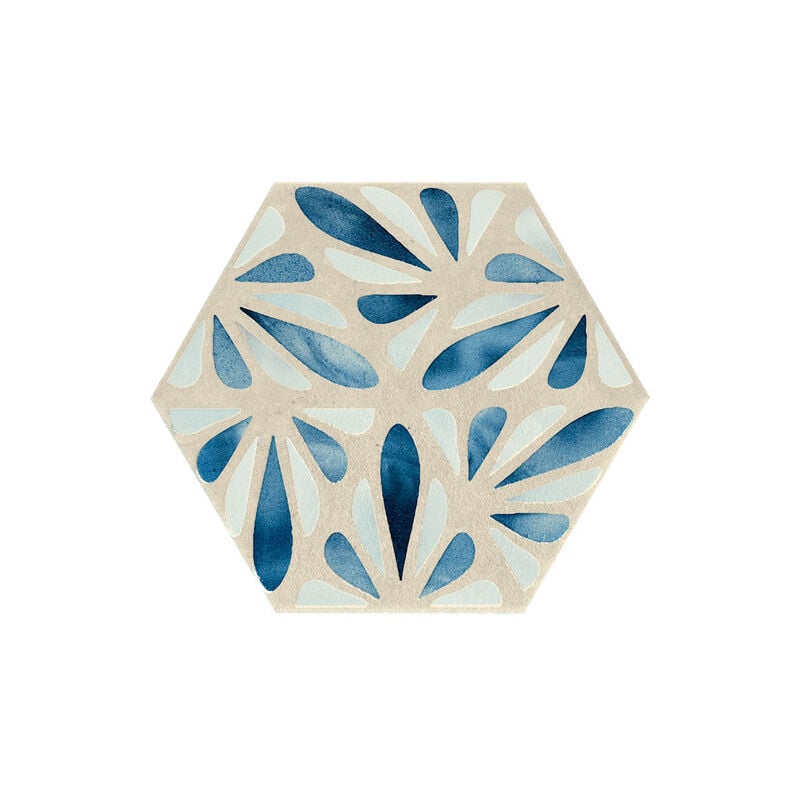 Carrelage sol / mur hexagonal effet ciment 25x21,6 cm TERRACRETA Dipinto Marna (vendu par boite de 1.18m2)