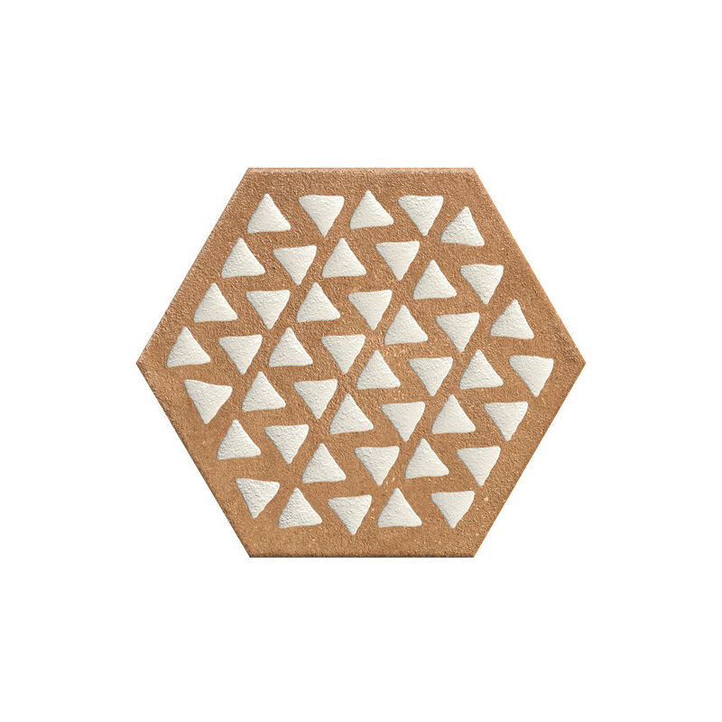 Carrelage sol / mur hexagonal effet ciment 25x21,6 cm terracreta Intarsio Chamotte (vendu par boite de 1.18m2)