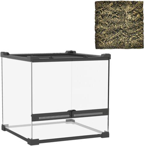 Terrain de jardin pour les reptiles, sol élevé et imperméable. Verrou à clé.