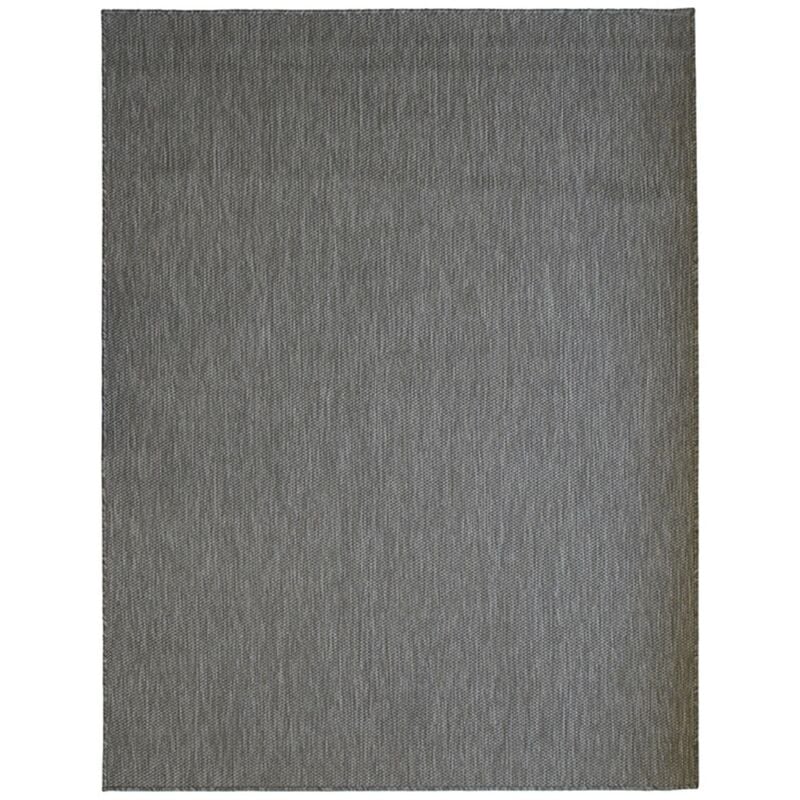 Thedecofactory - terrain uni - Tapis intérieur-extérieur aspect jute gris clair 133x170