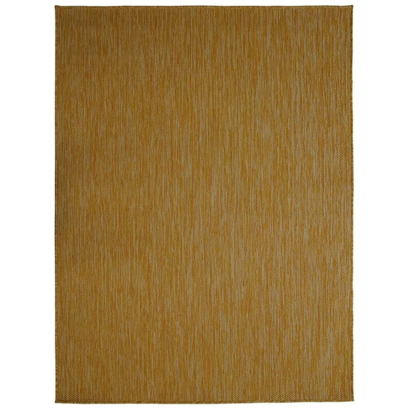 Thedecofactory - terrain uni - Tapis intérieur-extérieur aspect jute jaune 133x170