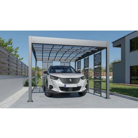 XIMAX Aluminium Typ 60 Design-Carport Y-Ausführung Portoforte 4954x5430 mm Edelstahl-Look