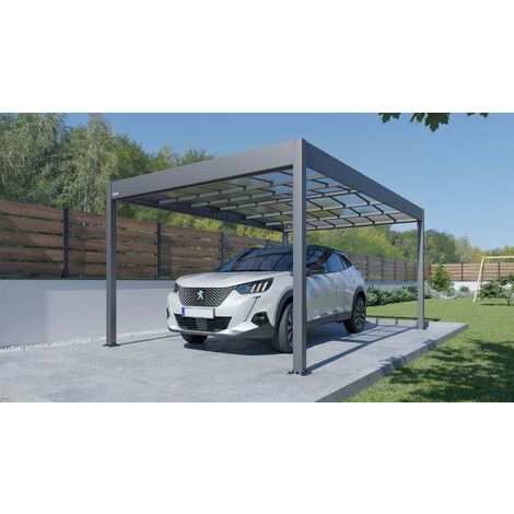 Terrando Carport Libeccio Carport aus Metall in Grau, Unterstand, Überdachung