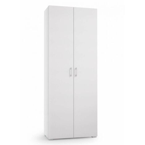 Terraneo Armadio Multiuso Bianco con 2 Ante e Cassetto - 72x37x195 cm