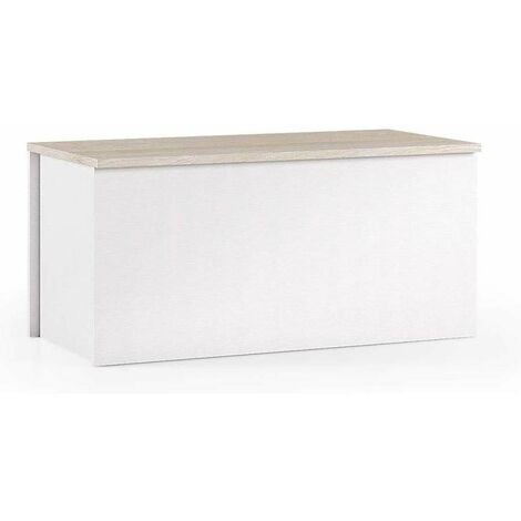 Terraneo Baule Contenitore Bianco Rovere 90x45x45 cm - Design Elegante e Funzionale