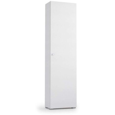 Terraneo Mobile Bianco con Anta e 7 Ripiani Inclinabili - 50x30x182 cm