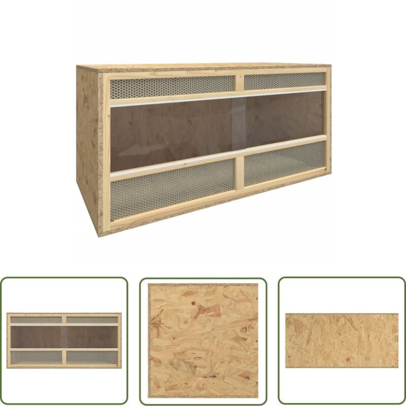 Maison Exclusive - The Living Store Terrarium Bois d'ingénierie 100x47x47 cm - Terrarium Reptile - Terrarium Animal - Abri Reptile - Habitat Reptile