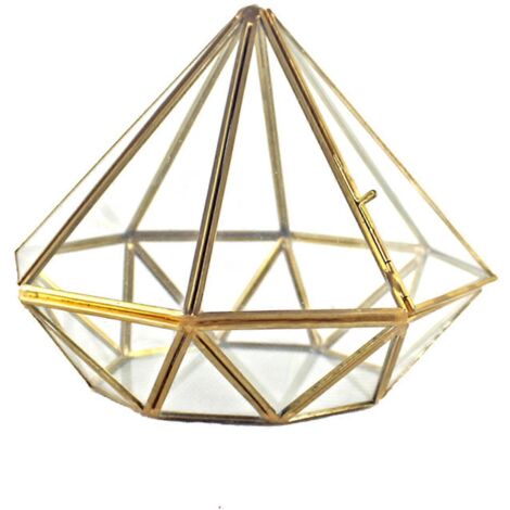 Terrarium géométrique pentagonal en verre transparent, pot de fleurs décoratif pour rebord de fenêtre