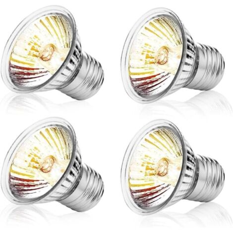 Terrarium Heat Bulb, E27 50W UVA UVB Bulb for Turtles, Dimmable Terrarium Lamp for Turtles, Heat Lamp for Chicks, Heat Bulb for Lizards, Turtles, Bearded Dragons, Snakes, 4 Pieces