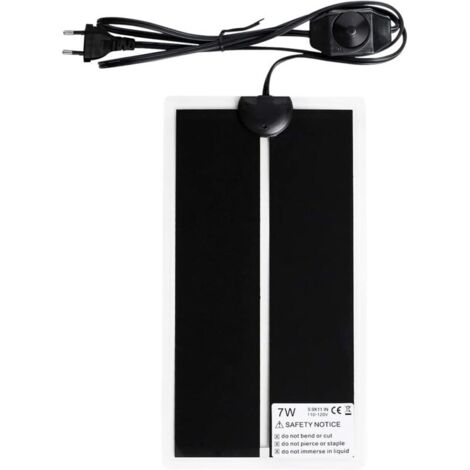 Terrarium Heating Mat, 15 x 28 cm, Terrarium Heating Mat, Reptile Heating Mat, Adjustable Temperature (0-35 degrees), European Plug (7W, 220V-240V)