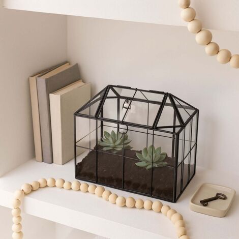 Terrarium pour plantes dinterieur - serre en verre en forme de maison