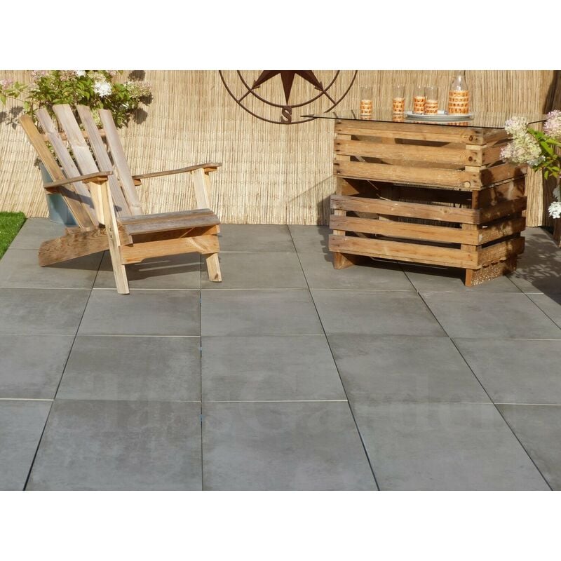 Classgarden - terrasse beton gris 20 m² - 40 dalles