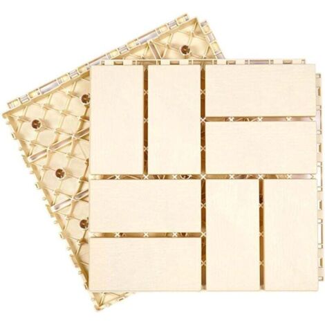 Terrasse carrée en Bois-Plastique, tuiles Composites emboîtables, terrasse extérieure, toits, Jardins, patios, parquet à Pose Automatique(Bianco,3030cm 1pcs)