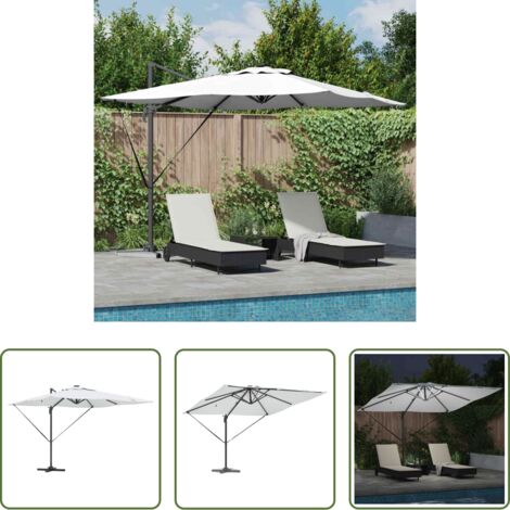 Terrasse -  Sonnenschirm Sand 286 x 284 x 270 cm Aluminium und Polyester