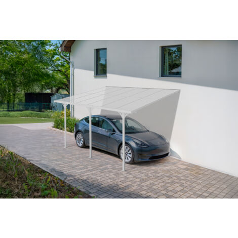 Terrassenüberdachung Carport KLEO 400L300 Aluminium Weiß