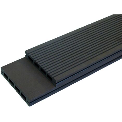 MCCOVER Terrassendielen aus Holzverbundwerkstoff mit Wabenstruktur Prima L 220 cm / l12 cm / Dicke 19 mm - Farbe - Anthrazitgrau, Dicke - 19 mm, Breite - 12 cm, Länge - 220 cm, Bedeckte Fläche in m² - 0,26