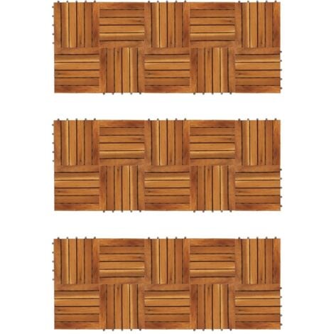 Terrassenfliesen 30 Stk. Vertikales Muster 30x30 cm Akazienholz vidaXL