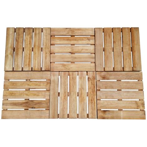 Terrassenfliesen 6 Stk. Braun Holz 50 x 50 cm