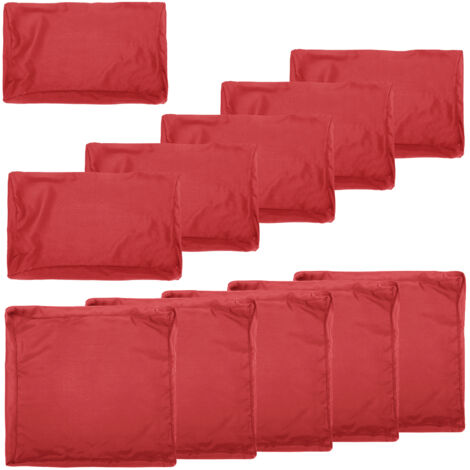 Terrassenkissenbezug-Set – 5 Sitzbezüge und 6 Kopfstützenbezüge, wasserdichtes, UV-beständiges Polyester (25,5 x 25,5 x 3 Zoll, 24 x 15 x 8 Zoll, 22 x 15 x 8 Zoll – Rot)