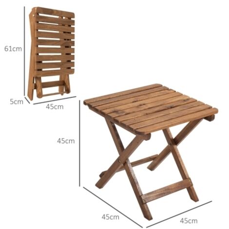 Terrassentisch-Set, 2 Klapptische aus Akazienholz, 45x45x45cm, Teck聽