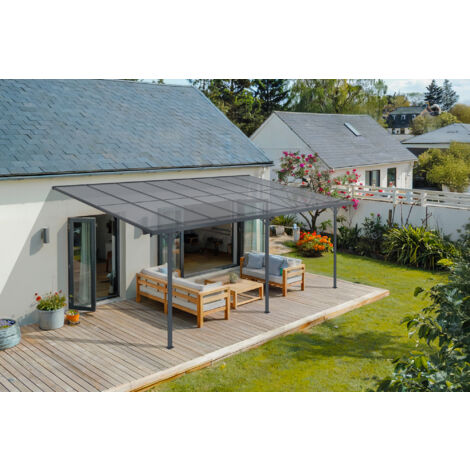 Terrassenüberdachung Carport KLEO 500L300 Aluminium Grau