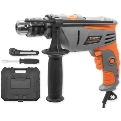Terratek 35pcs 810W Hammer Drill Power Impact Drill Variable Speed Keyed Chuck