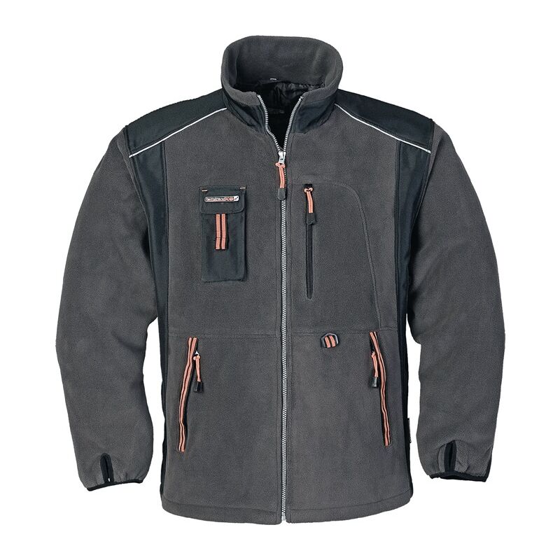 Terratrend Fleecejacke Gr.m Dunkelgrau/schwarz/orange
