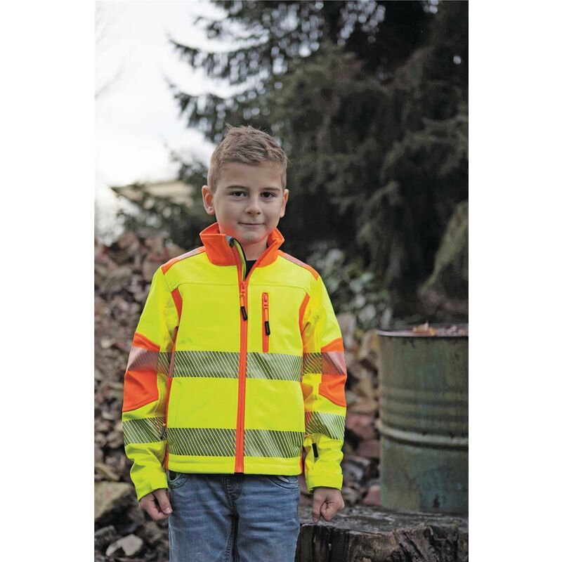 Terrax Aussenhandel - Kinder-Warnschutzsoftshelljacke Gr.140 gelb/orange 100% PES 1 St.Terrax