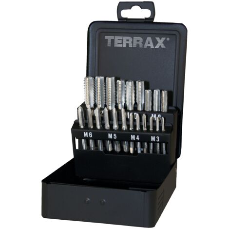 TERRAX A245006 - Juego de 21 machos mano M DIN 352 HSS rectificados
