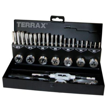 TERRAX A245013 JUEGO HERRAMIENTAS DE ROSCAR 31 PIEZAS EN ESTUCHE METÁLICO