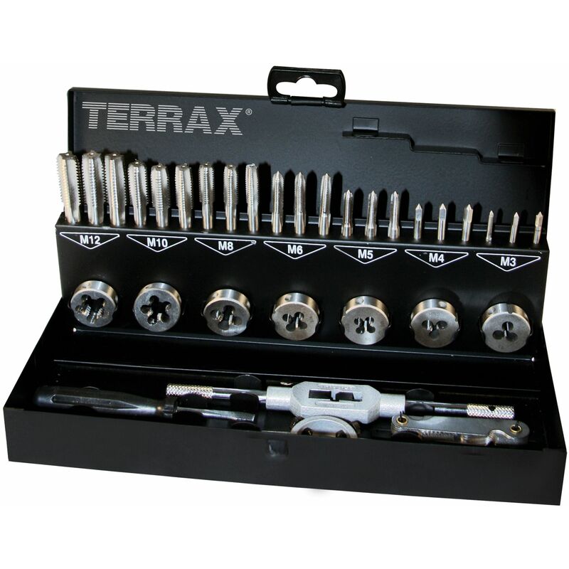 

TERRAX A245013 - Juego herramientas de roscar 31 piezas - Estuche metálico