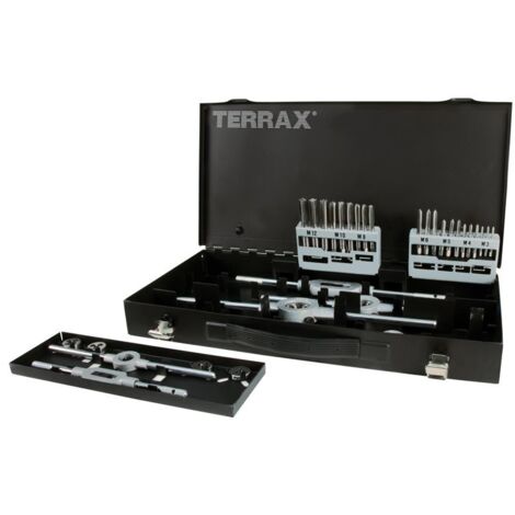 TERRAX A245020 - Juego herramientas de roscar 37 piezas - Estuche metálico