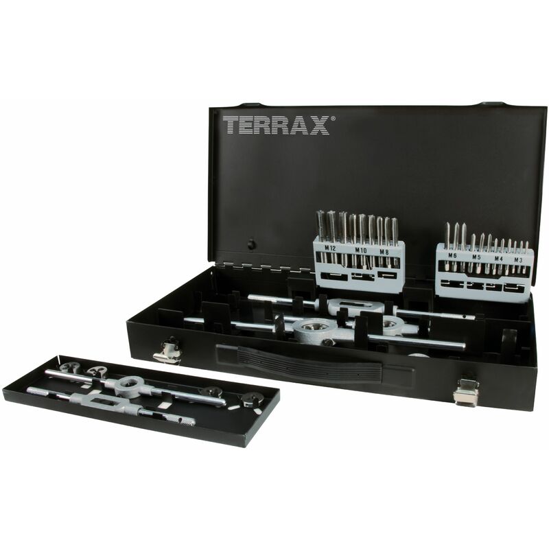

TERRAX A245020 - Juego herramientas de roscar 37 piezas - Estuche metálico